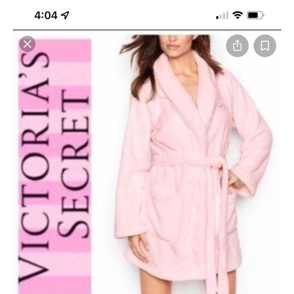 Vintage Angel Victorias Secret cozy short Robe VTG pink - Picture 3 of 6